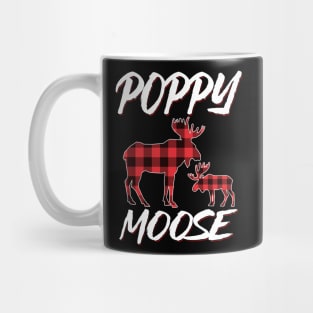 Red Plaid Poppy Moose Matching Family Pajama Christmas Gift Mug